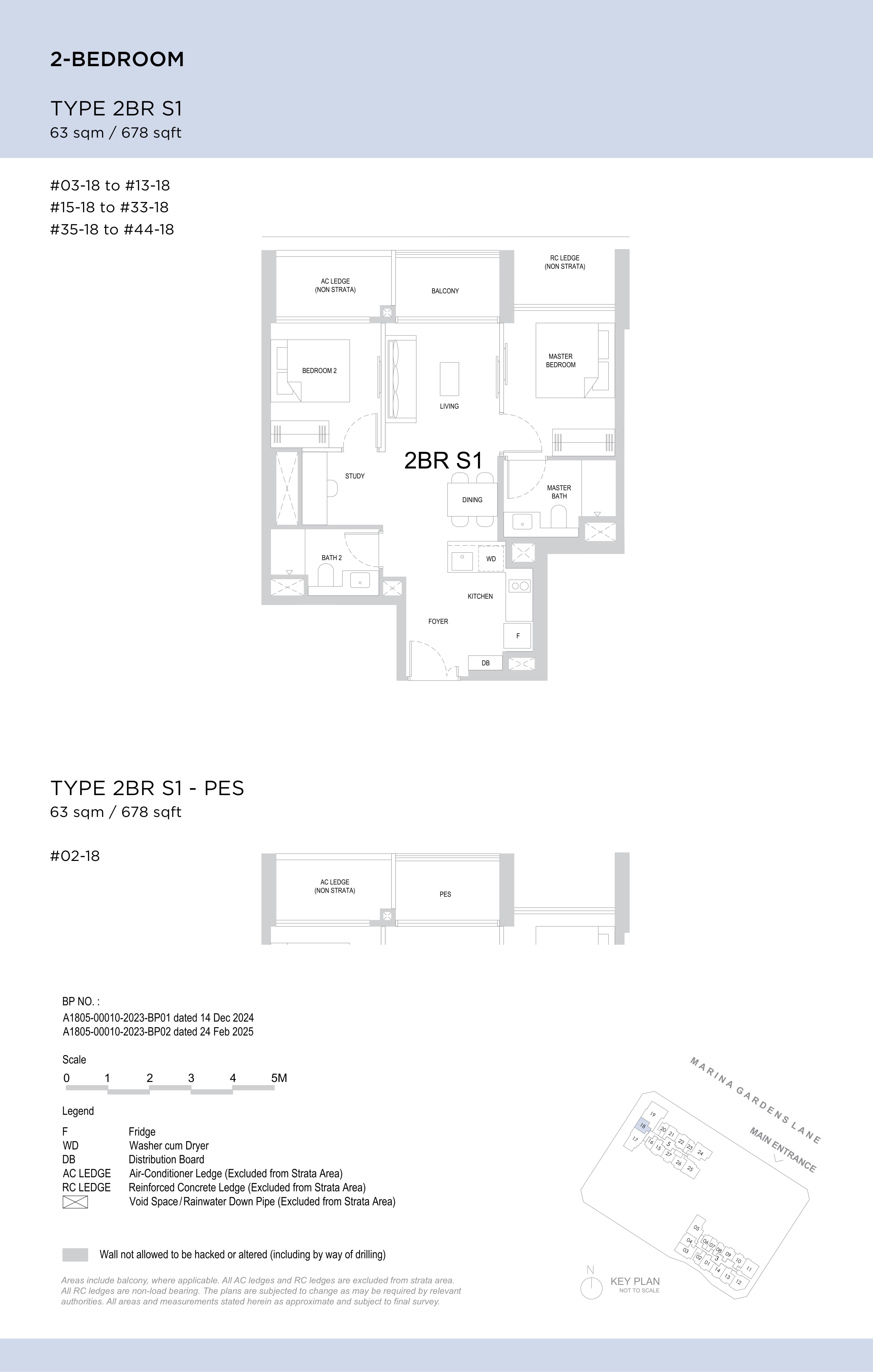 One Marina Gardens 2 Bedroom + Study floor plan, Type 2BRS1