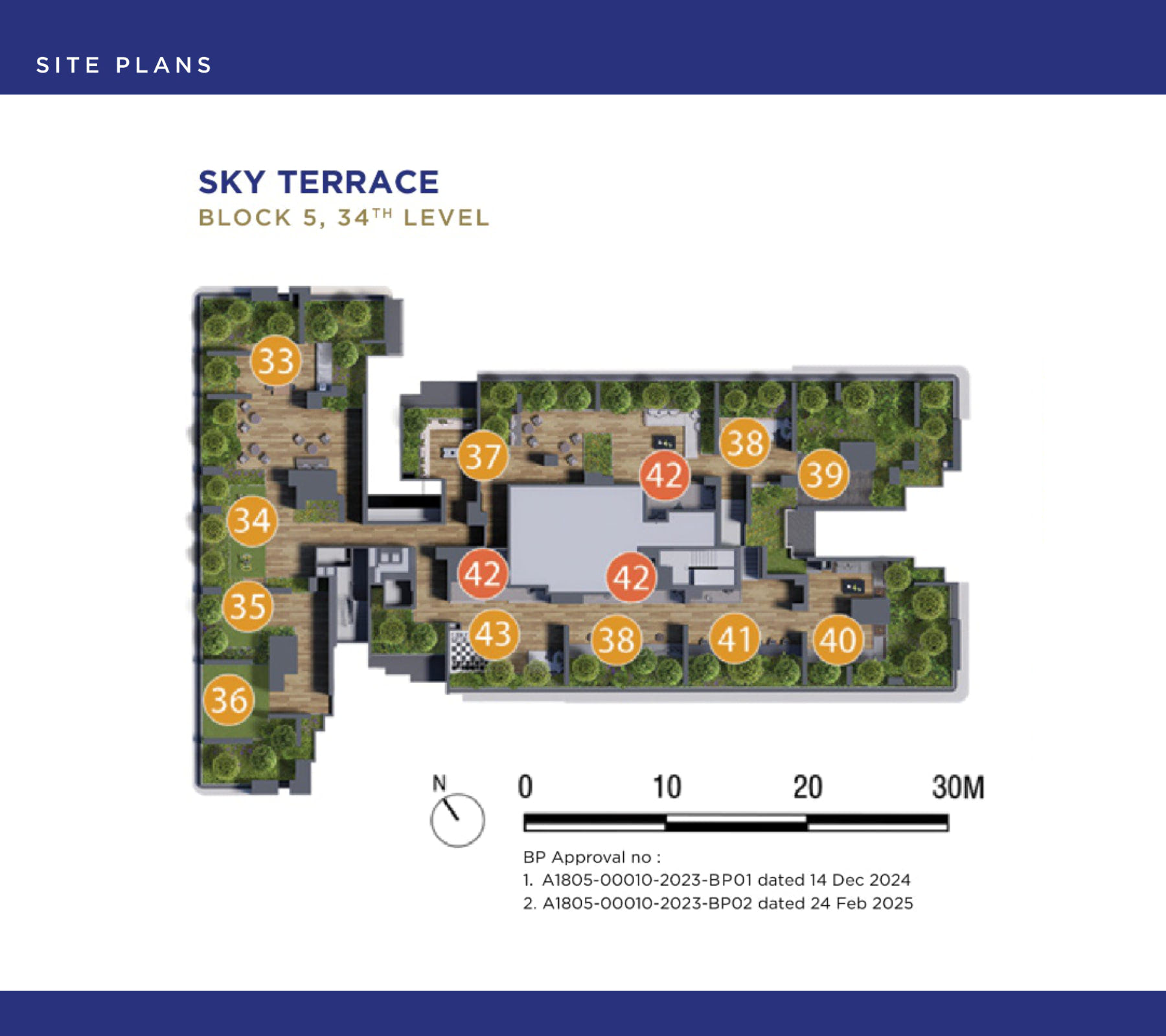 One Marina Gardens site plan, Sky Terrace on the 34th Level