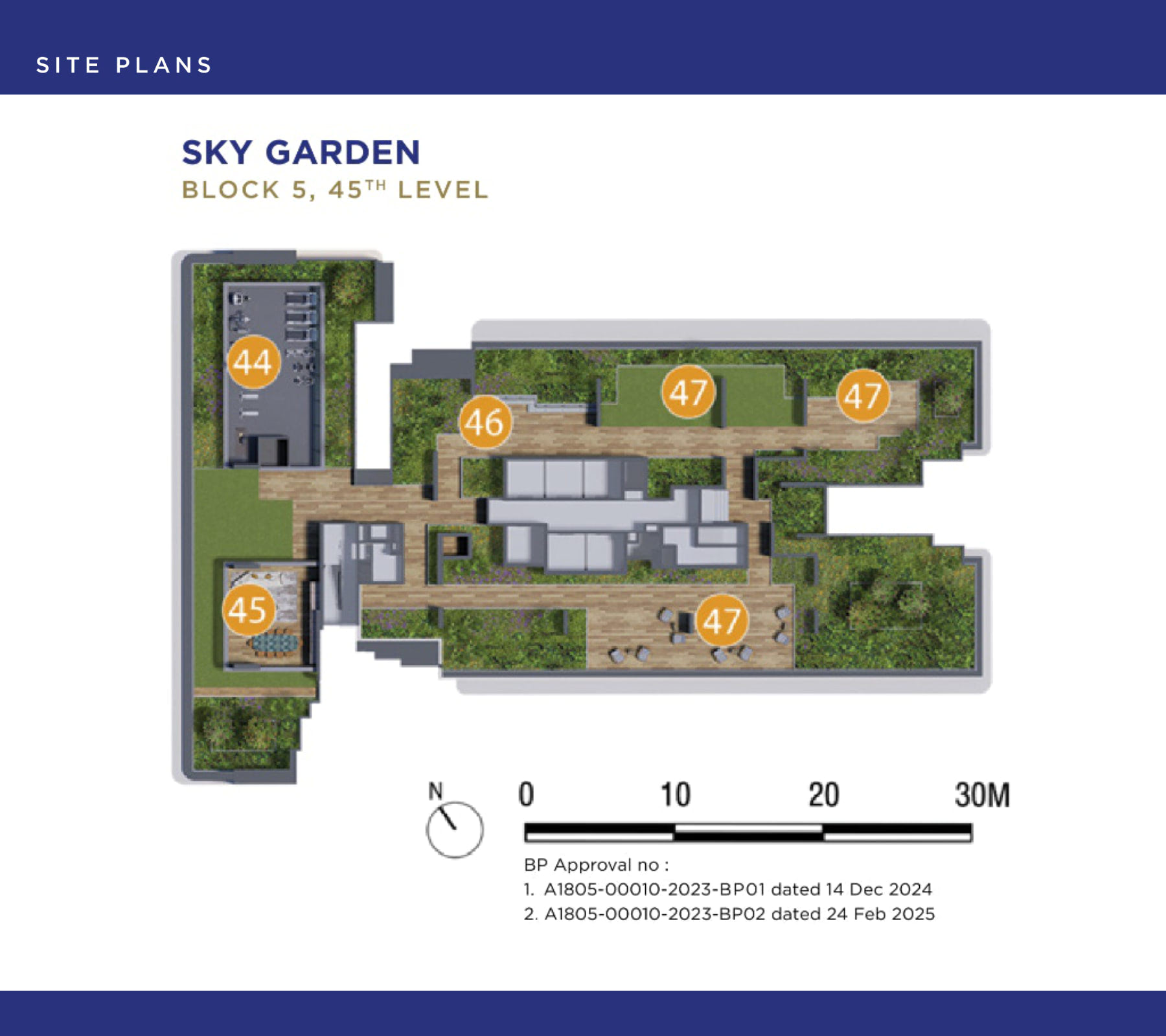 One Marina Gardens site plan, Sky Garden on the 45th Level